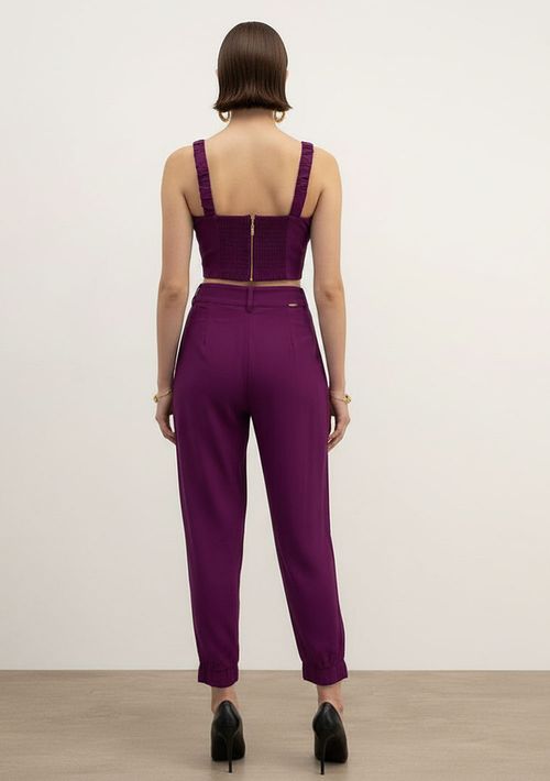 Top Decote Reto Alça Larga Roxo