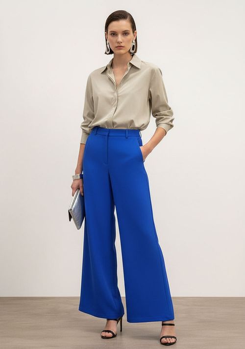 Camisa Solta Gola Tradicional Manga Longa Padrão Cinza