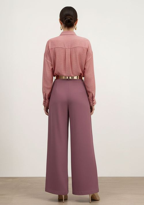 Calça Wide Alta Rosa