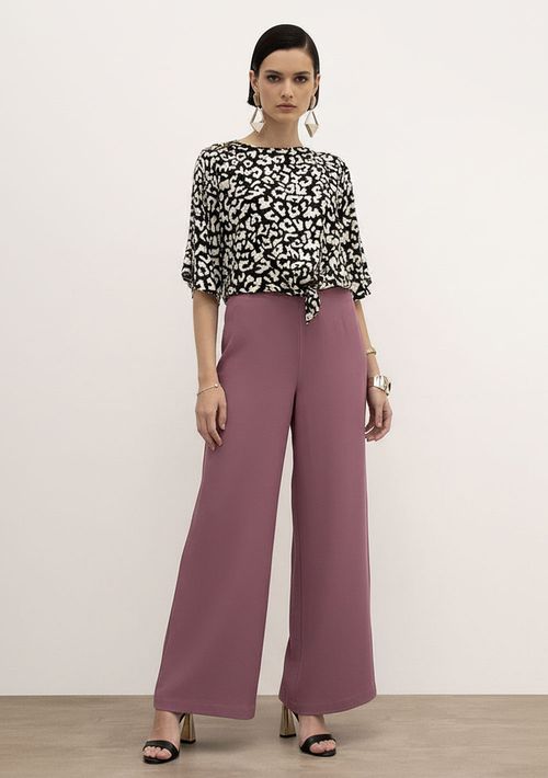 Blusa Solta Decote Careca Manga Curta Cropped Preto