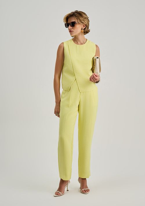 Calça Iódice Cigarrete Alta Amarelo