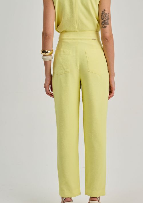 Calça Iódice Cigarrete Alta Amarelo