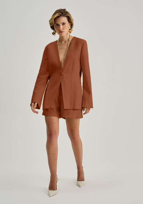 Shorts Iódice Reto Alta Marrom