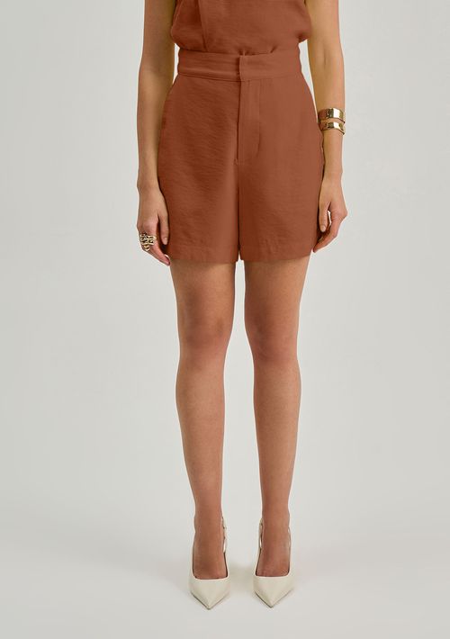 Shorts Iódice Reto Alta Marrom