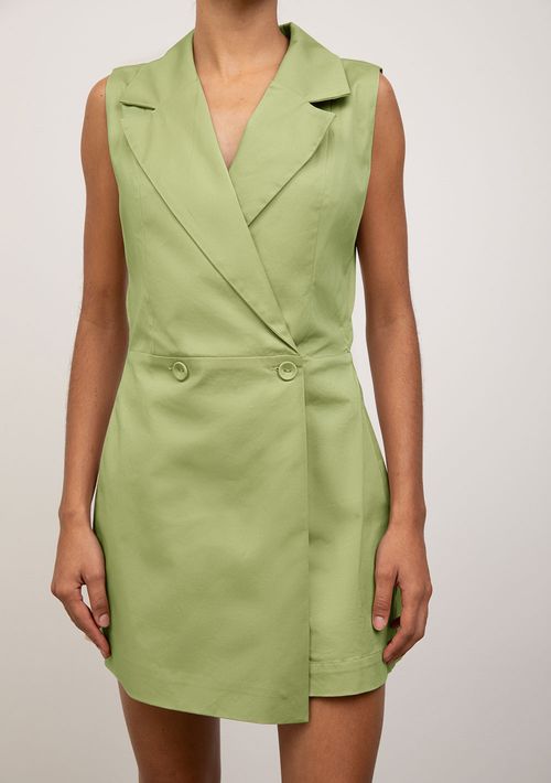 Macacão Iódice Ajustado Decote V Sem Manga Curto Verde