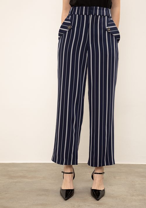 Calça Iódice Reta Alta Azul