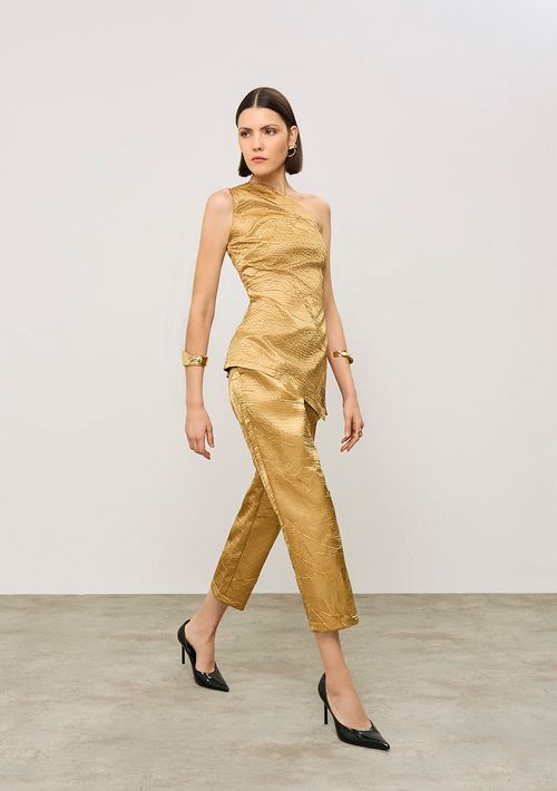 Calça Iódice Slim Alta Dourado