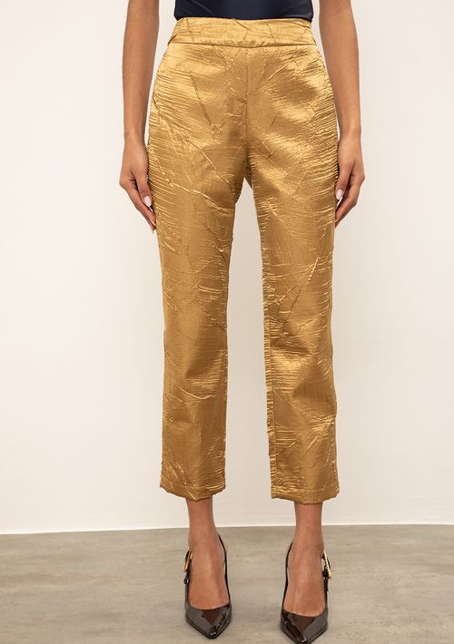 Calça Iódice Slim Alta Dourado
