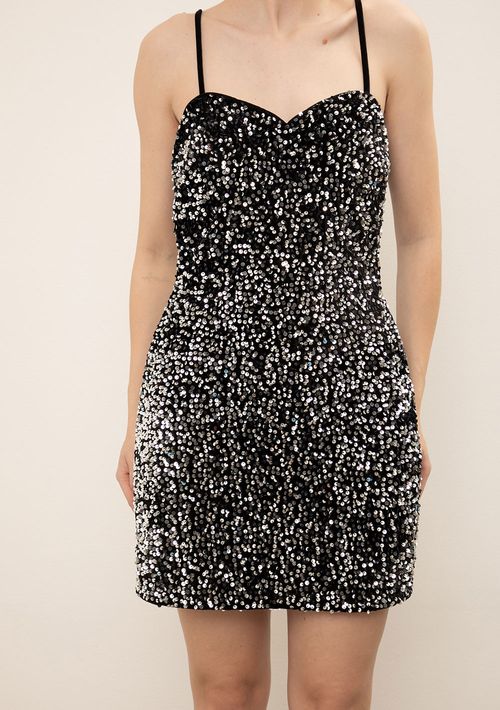 Vestido Iódice Ajustado Decote Costas Com Alça Curto Preto